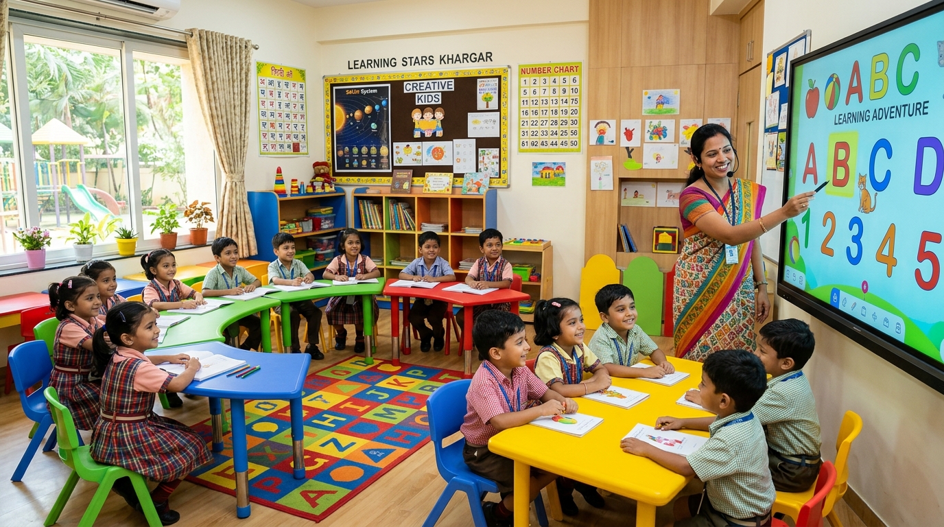 Students learning in Tulsi English School classroom