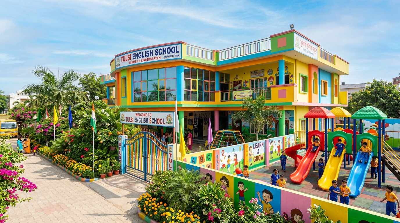 Tulsi English School Building in Beed